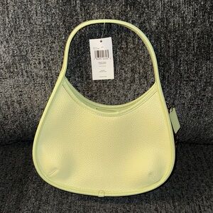 Coach Coachtopia Ergo Shoulder Bag in Silver/Pale Lime Green Pebble Leather NWT